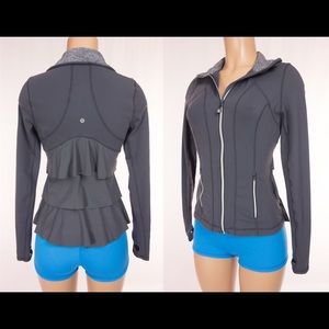 Lululemon yogi ruffle back jacket grey